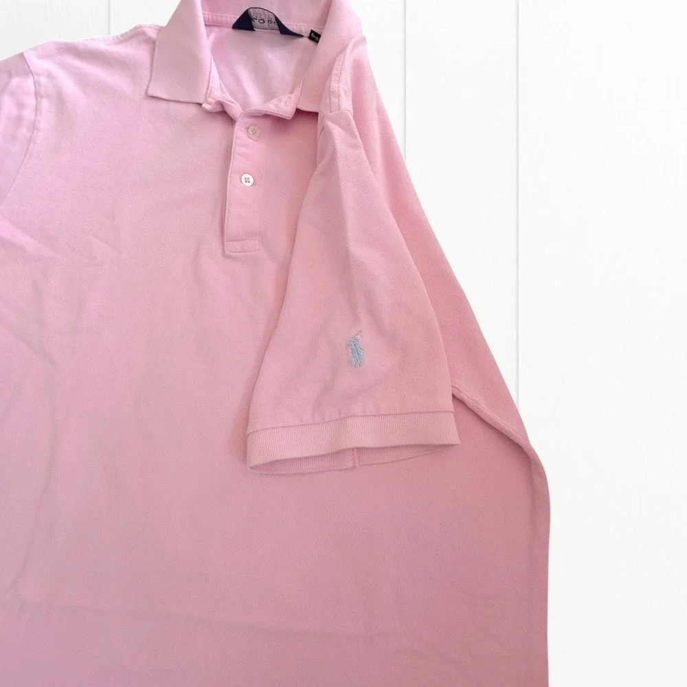 Polo Golf Ralph Lauren Polo Shirt Mens Medium Pink Mauna Lani Cotton Pique MW22‎